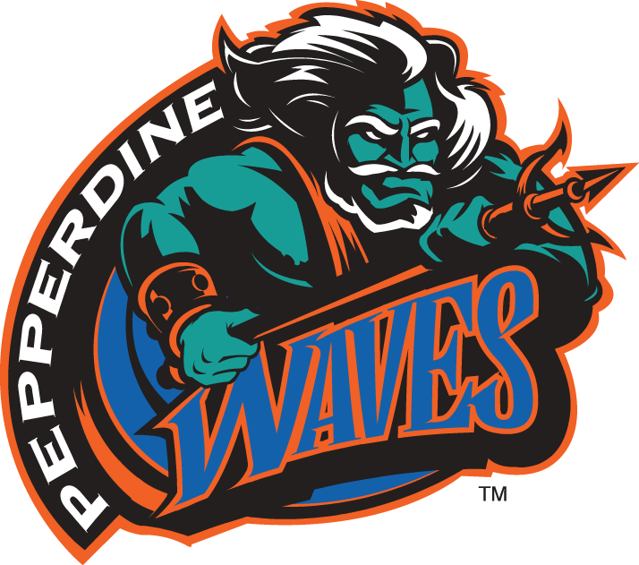 Pepperdine Waves 1998-2003 Primary Logo diy DTF decal sticker